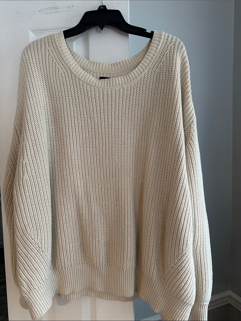 GAP Cream Crewneck Knit Cotton Sweater XXL